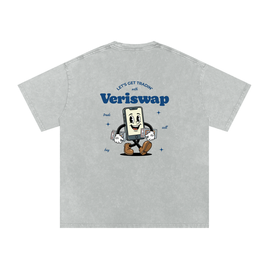 Snow Washed Oversized Cotton T-Shirt